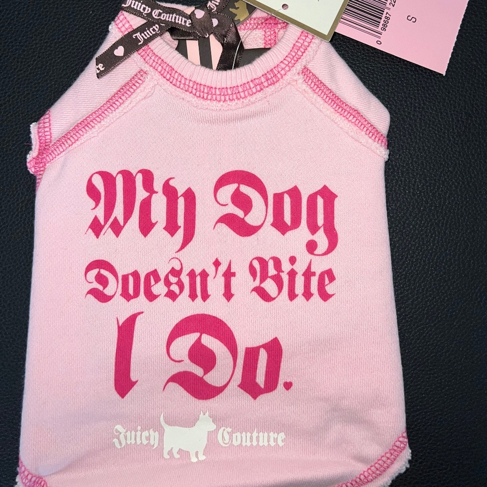 VINTAGE JUICY DOGGY COUTURE Pink Fleece Dog Shirt Sweater RARE NWT